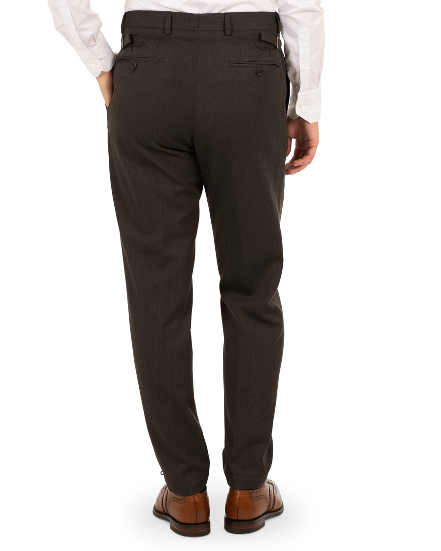 Herr | Byxor | Oscar Jacobson | Trent Side Adjusters Trousers Brown