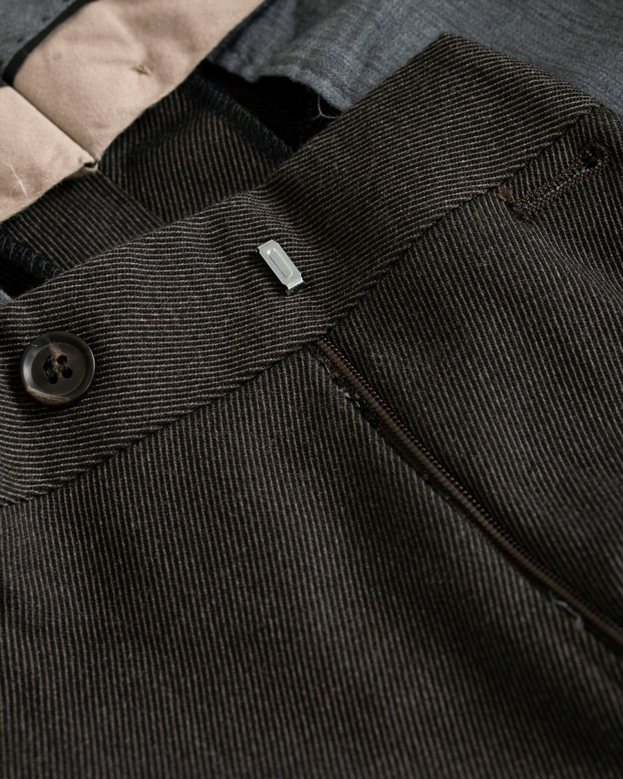 Herr | Byxor | Oscar Jacobson | Trent Side Adjusters Trousers Brown