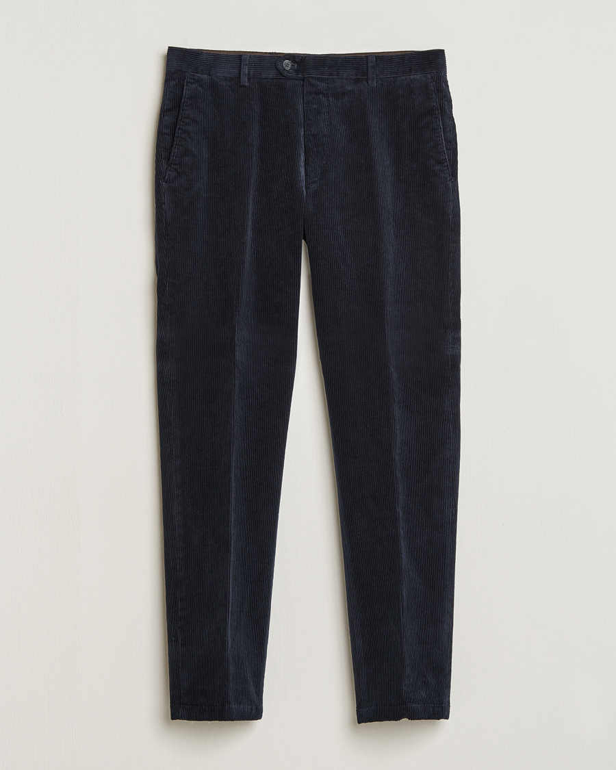 Herr | Byxor | Oscar Jacobson | Denz Corduroy Trousers Navy