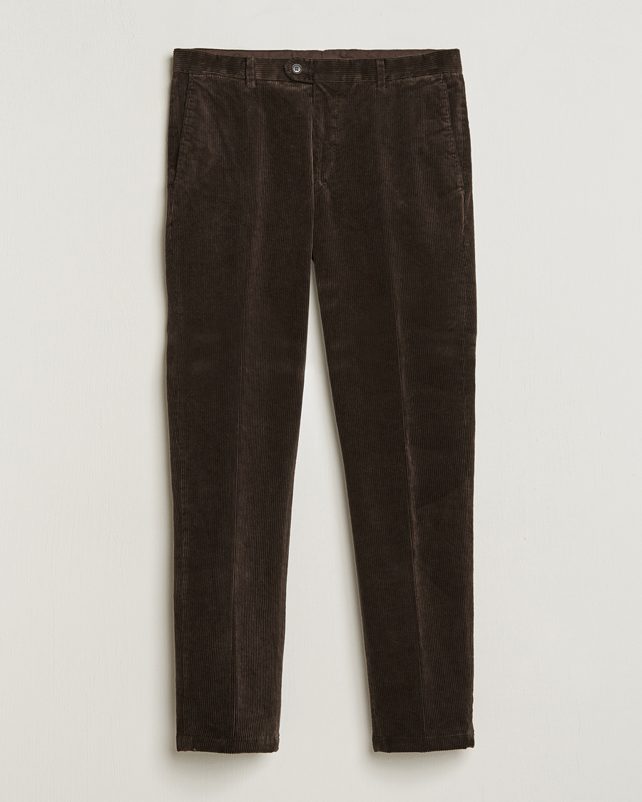 Herr | Byxor | Oscar Jacobson | Denz Corduroy Trousers Dark Brown