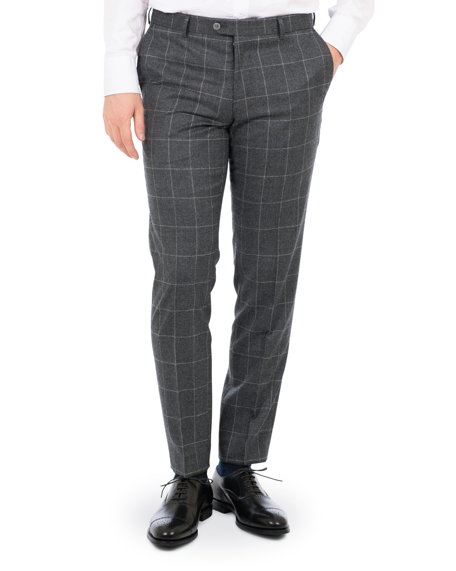 Herr | Kostymer | Oscar Jacobson | Egel Super 120 Wool Vitale Barberis Check Suit Grey