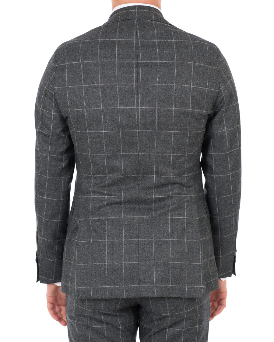 Herr | Kostymer | Oscar Jacobson | Egel Super 120 Wool Vitale Barberis Check Suit Grey