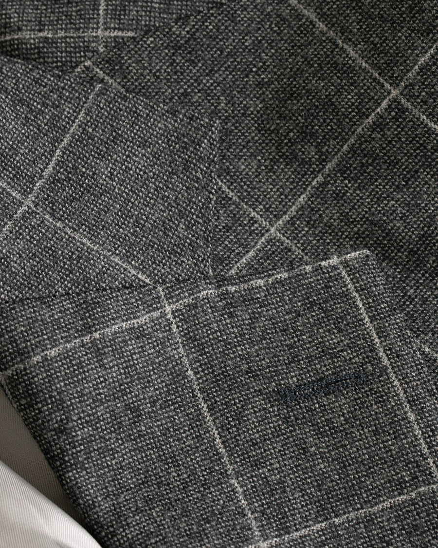 Herr | Kostymer | Oscar Jacobson | Egel Super 120 Wool Vitale Barberis Check Suit Grey