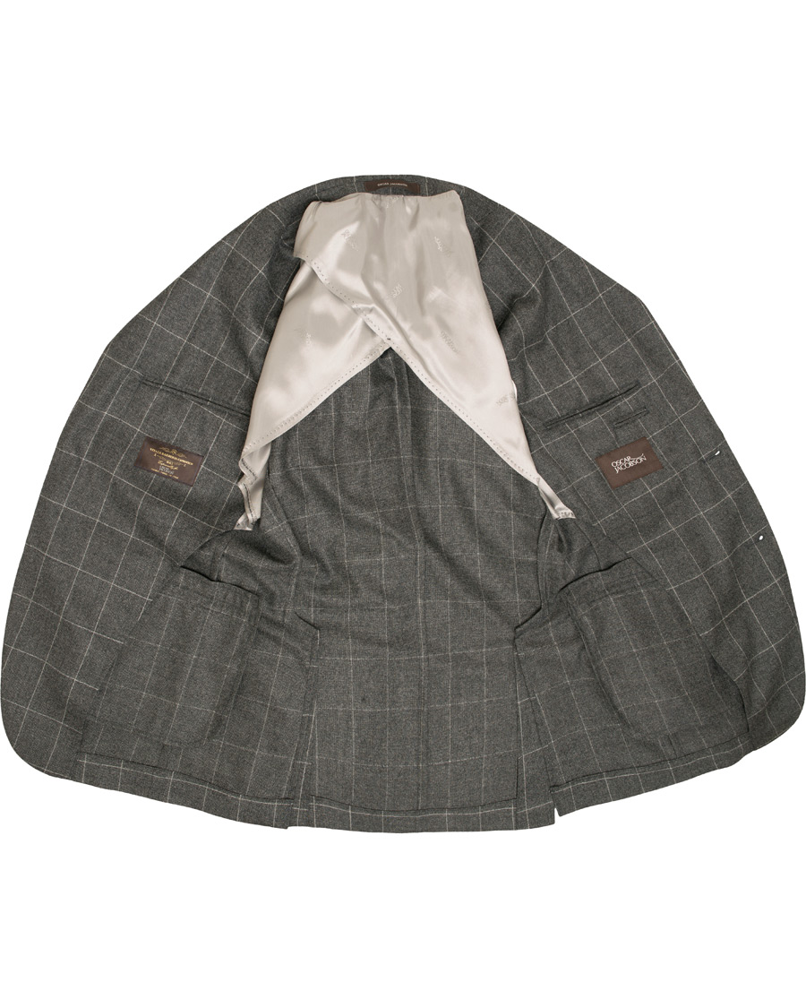 Herr | Kostymer | Oscar Jacobson | Egel Super 120 Wool Vitale Barberis Check Suit Grey