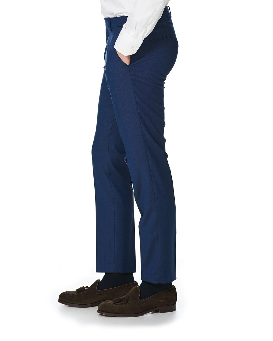 Herr | Byxor | Oscar Jacobson | Denz Wool Trousers Blue