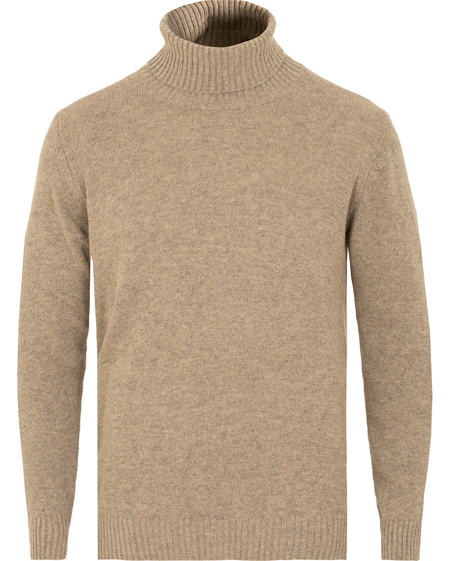 Herr | Tröjor | Oscar Jacobson | Kristopher Alpaca Wool Rollneck Light Brown