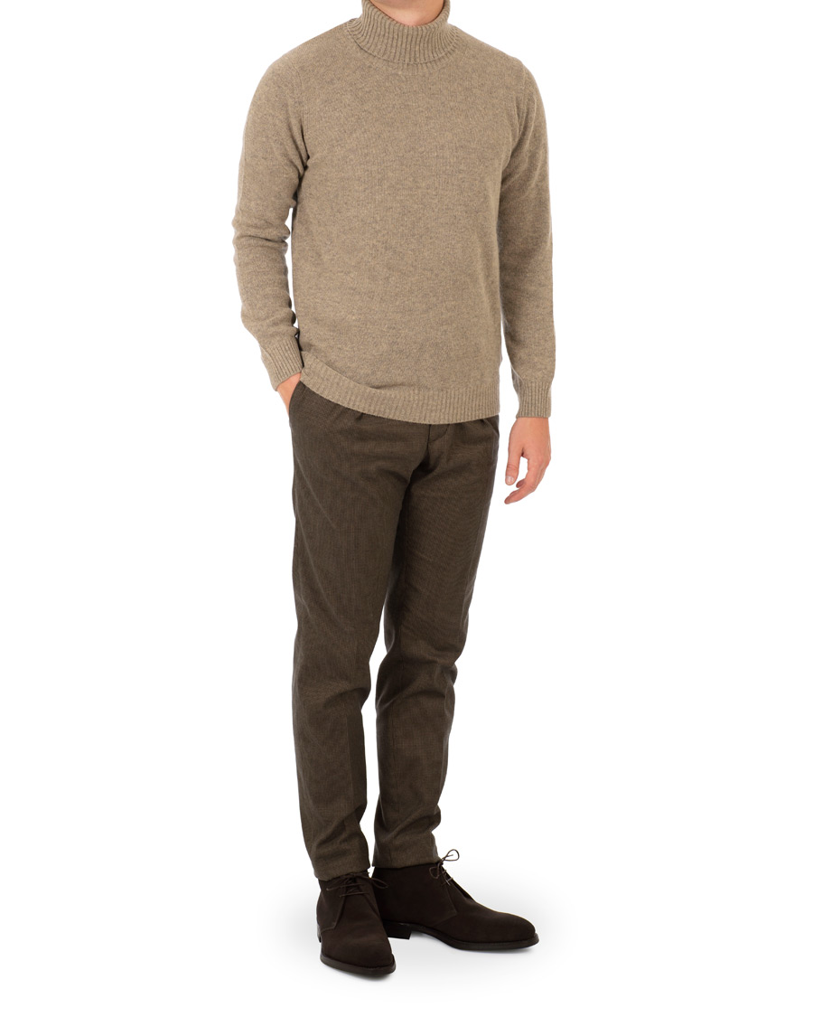 Herr | Tröjor | Oscar Jacobson | Kristopher Alpaca Wool Rollneck Light Brown
