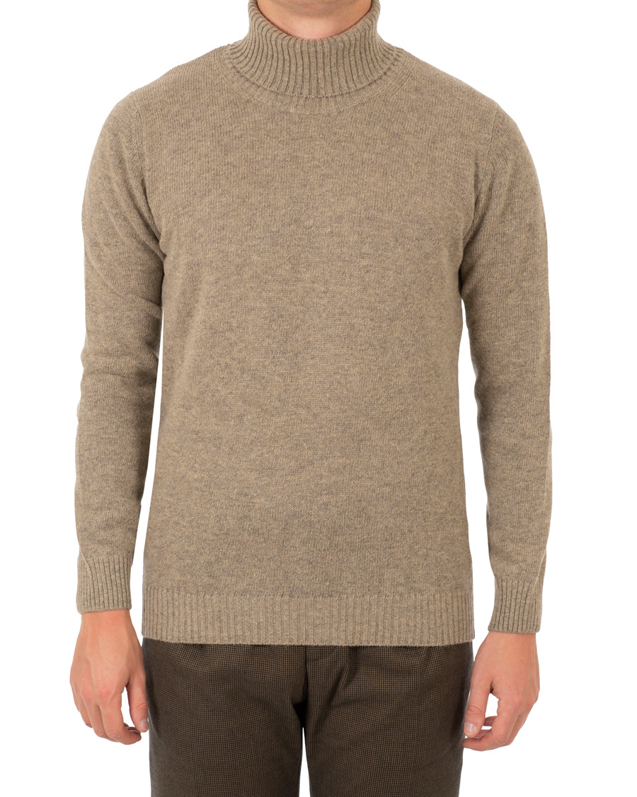 Herr | Tröjor | Oscar Jacobson | Kristopher Alpaca Wool Rollneck Light Brown