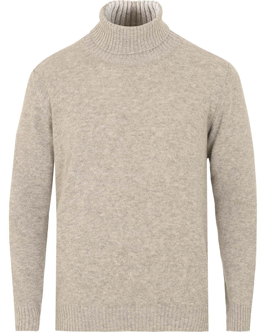 Herr | Tröjor | Oscar Jacobson | Kristopher Alpaca Wool Rollneck Light Grey