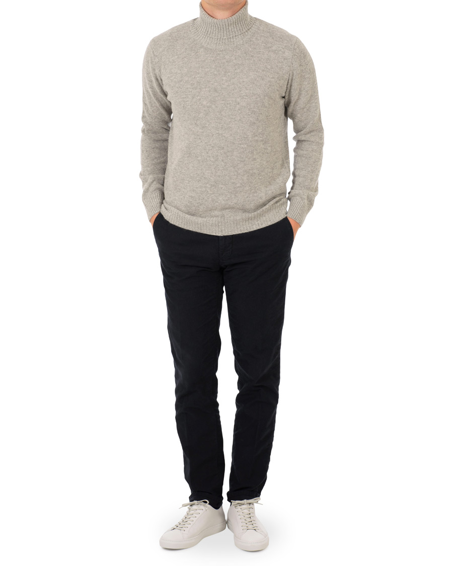 Herr | Tröjor | Oscar Jacobson | Kristopher Alpaca Wool Rollneck Light Grey