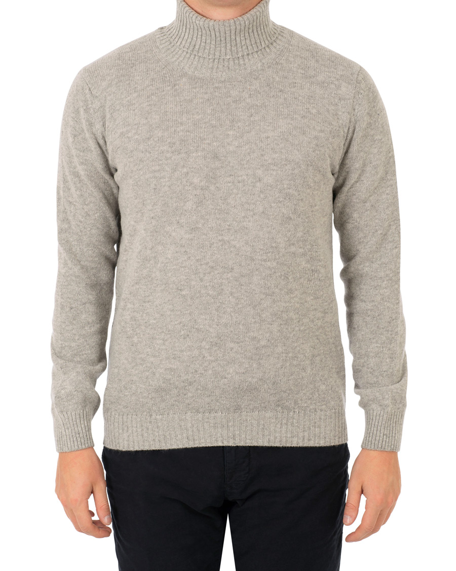 Herr | Tröjor | Oscar Jacobson | Kristopher Alpaca Wool Rollneck Light Grey