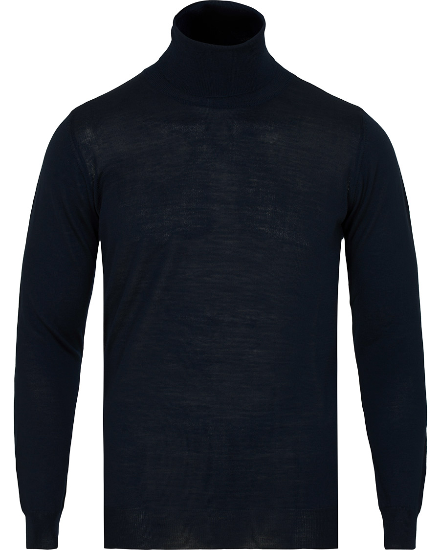 Herr | Tröjor | Oscar Jacobson | Cole Extra Fine Merino Rollneck Navy