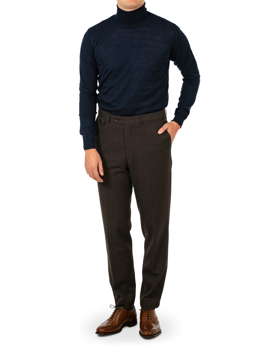 Herr | Tröjor | Oscar Jacobson | Cole Extra Fine Merino Rollneck Navy