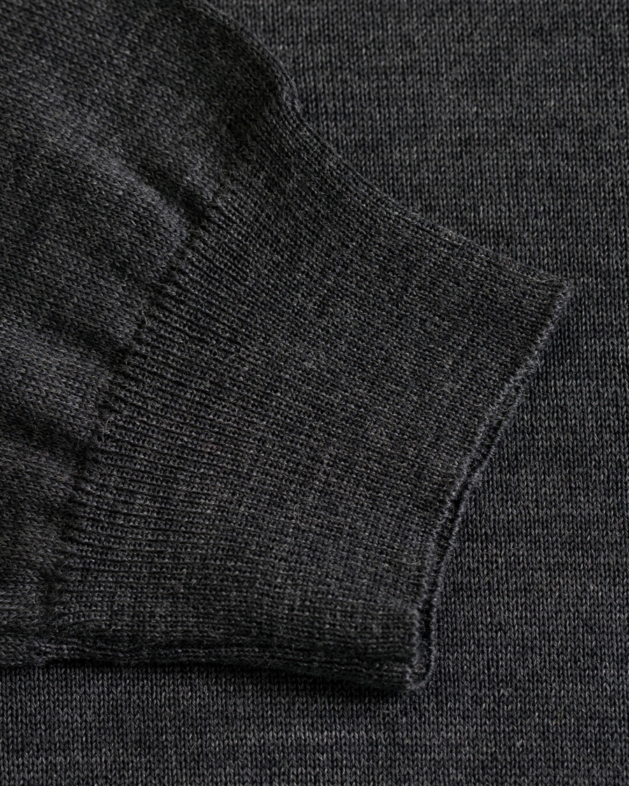 Herr | Tröjor | Oscar Jacobson | Cole Extra Fine Merino Rollneck Dark Grey