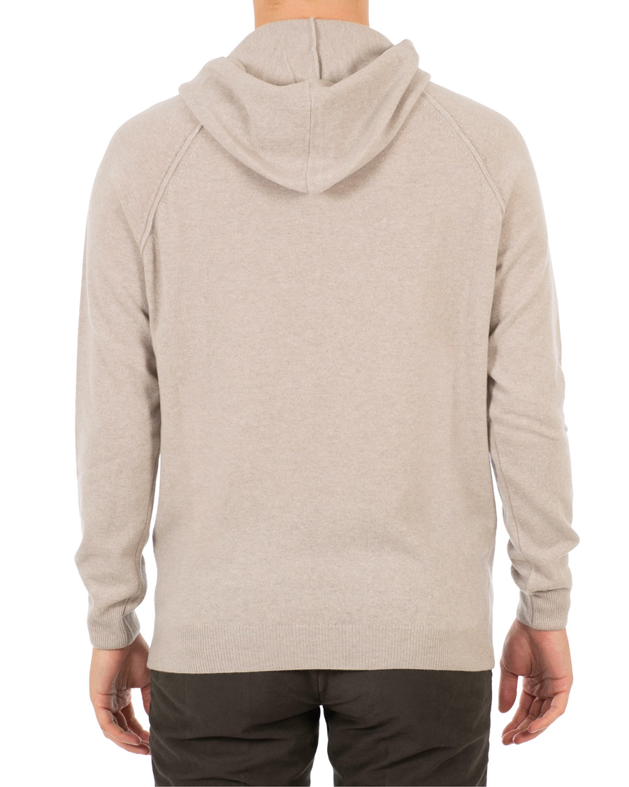 Herr | Tröjor | Oscar Jacobson | Pascal Ultra Fine Merino/Cashmere Hoodie Beige
