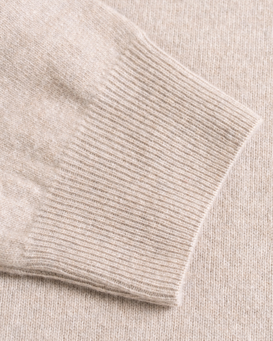 Herr | Tröjor | Oscar Jacobson | Pascal Ultra Fine Merino/Cashmere Hoodie Beige
