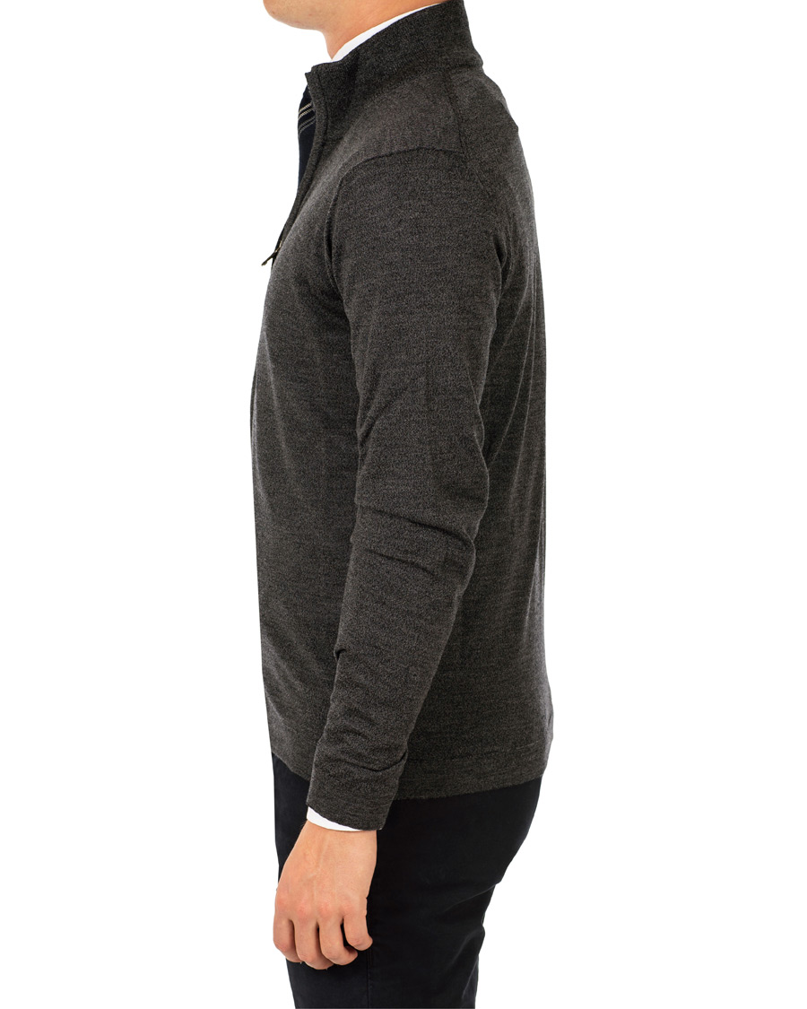 Herr | Tröjor | Oscar Jacobson | Ariel Extra Fine Merino Full Zip Grey