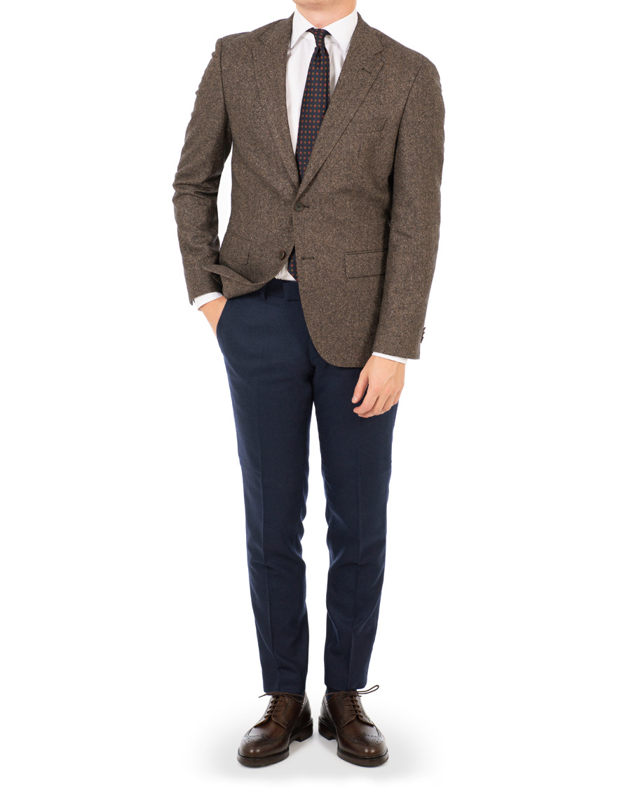 Herr | Byxor | Tiger of Sweden | Tordon Flannel Trousers Navy