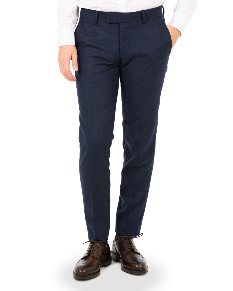 Herr | Byxor | Tiger of Sweden | Tordon Flannel Trousers Navy