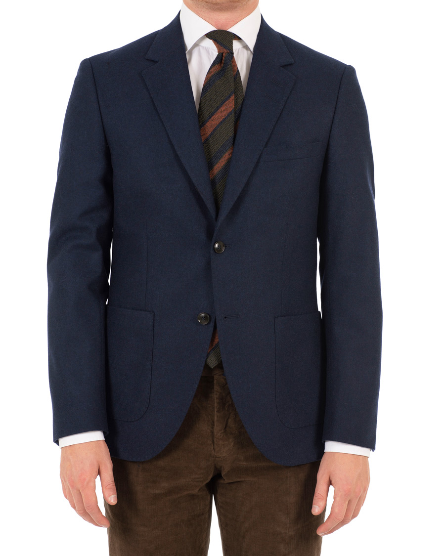 Herr | Kavajer | Tiger of Sweden | Jamot Flannel Patch Pocket Blazer Navy