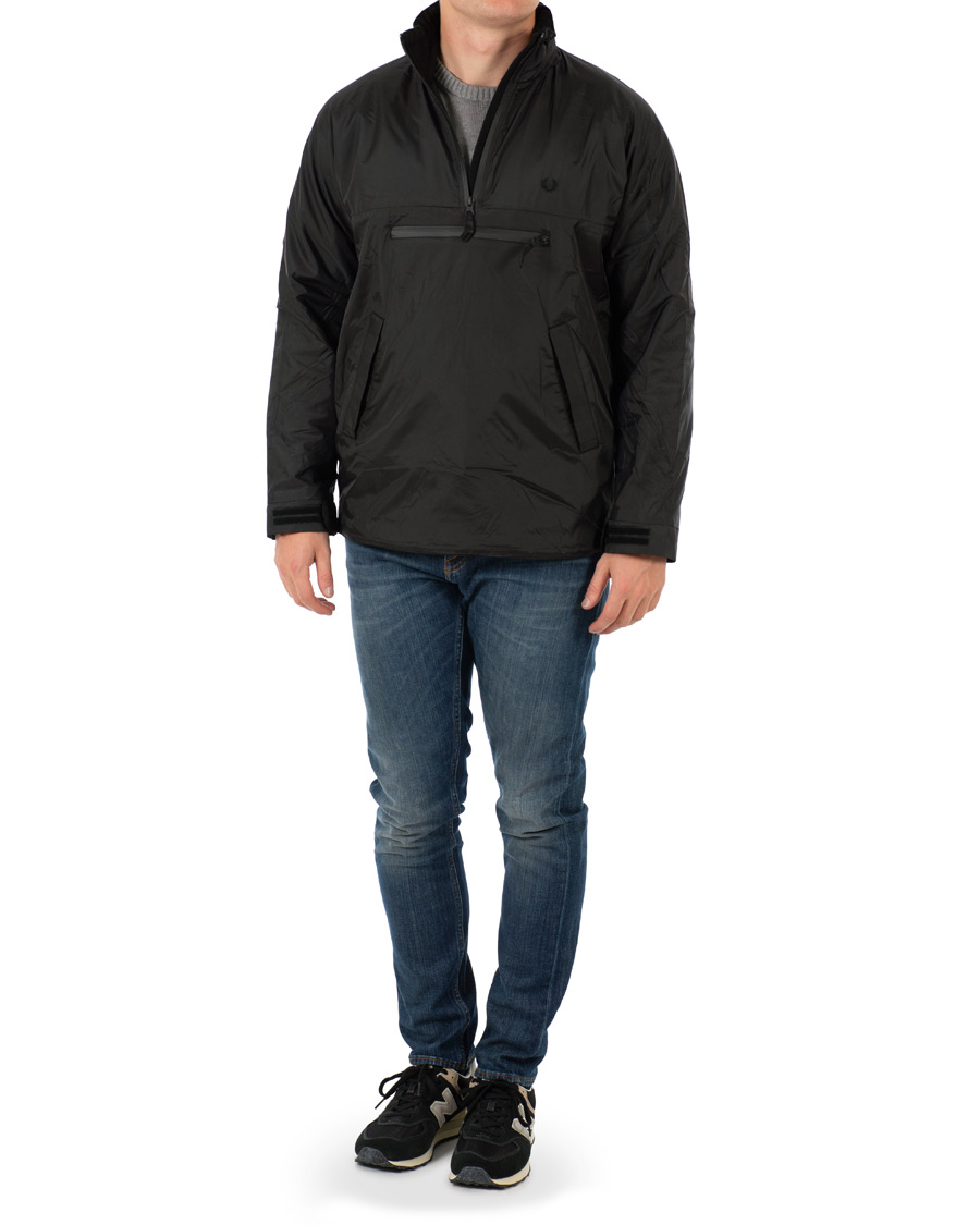 Herr | Jackor | Fred Perry | Half Zip Hooded Jacket Black