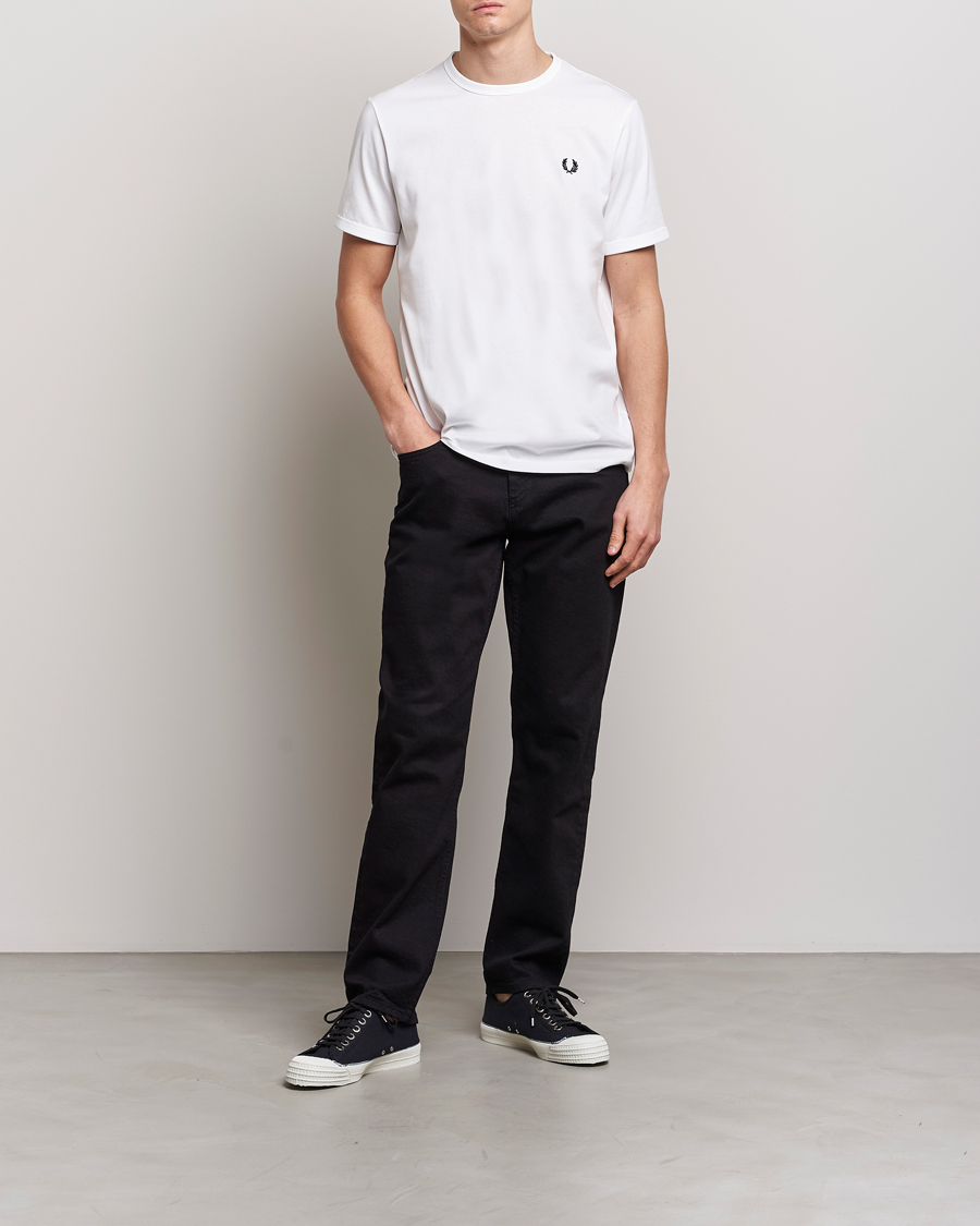 Herr | T-Shirts | Fred Perry | Ringer Crew Neck Tee White