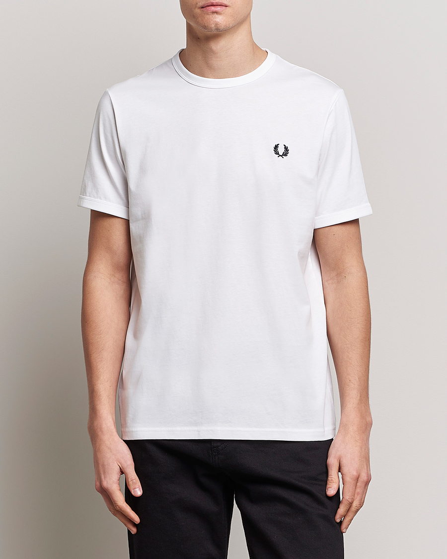 Herr | Fred Perry | Fred Perry | Ringer Crew Neck Tee White