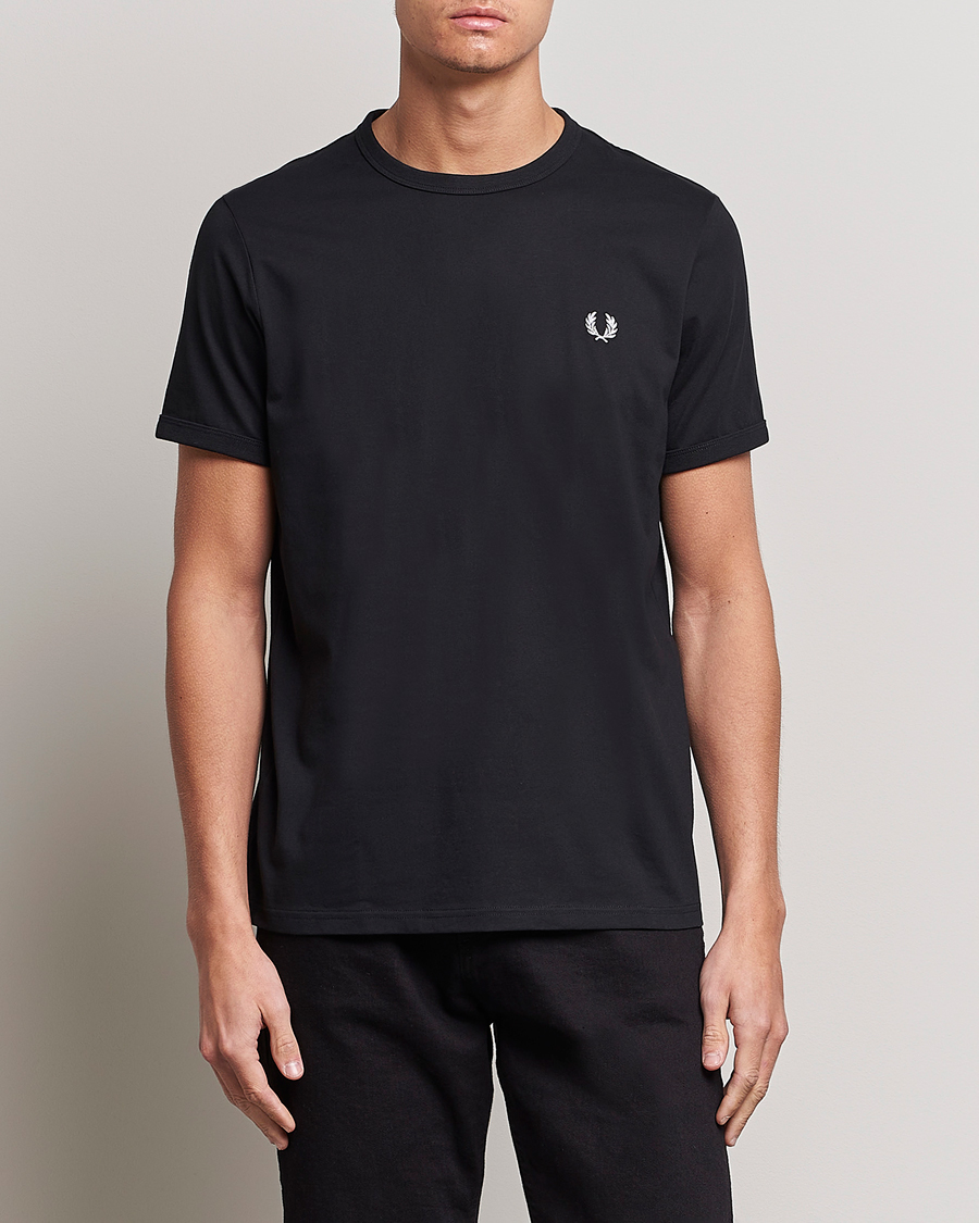 Herr | Fred Perry | Fred Perry | Ringer Crew Neck Tee Black