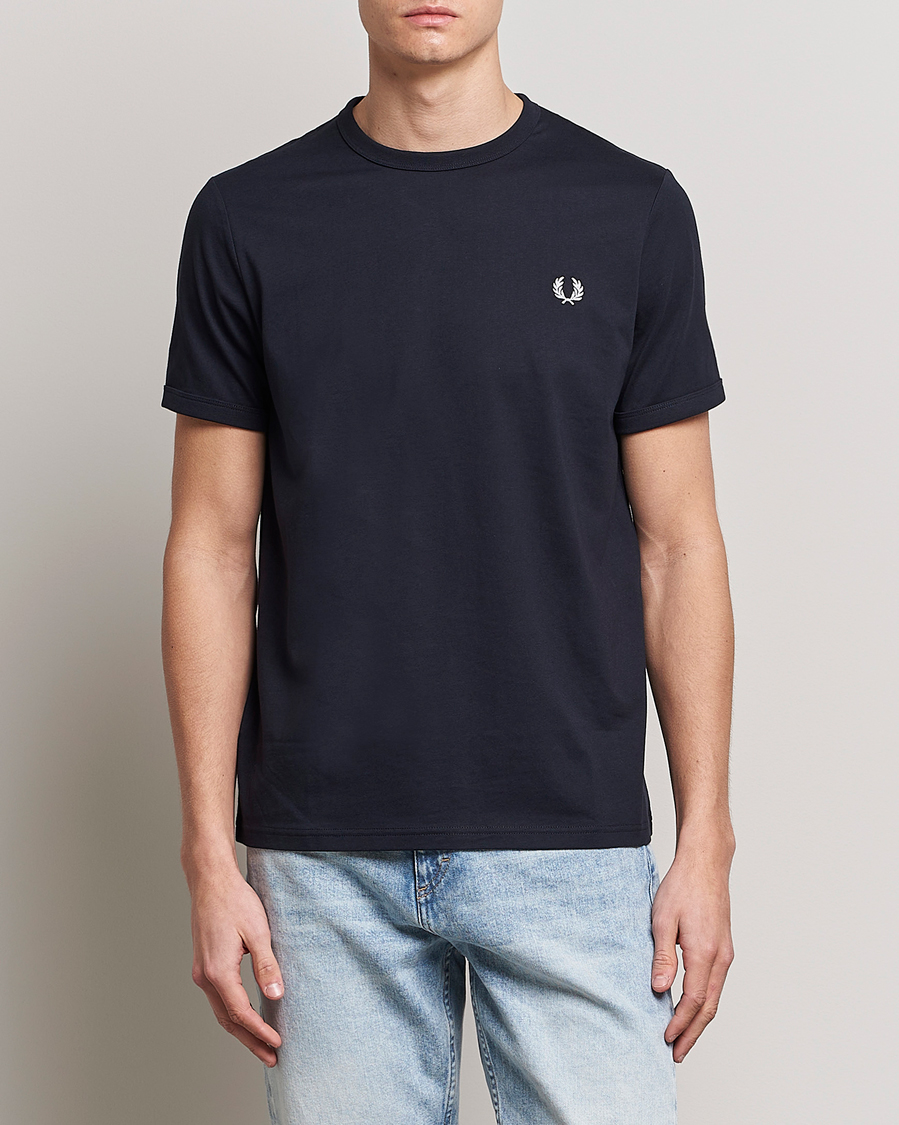 Herr | Best of British | Fred Perry | Ringer Crew Neck Tee Navy