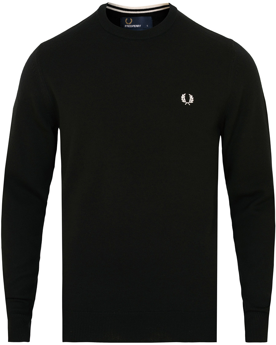 Herr | Tröjor | Fred Perry | Merino Wool Crew Neck Pullover Black