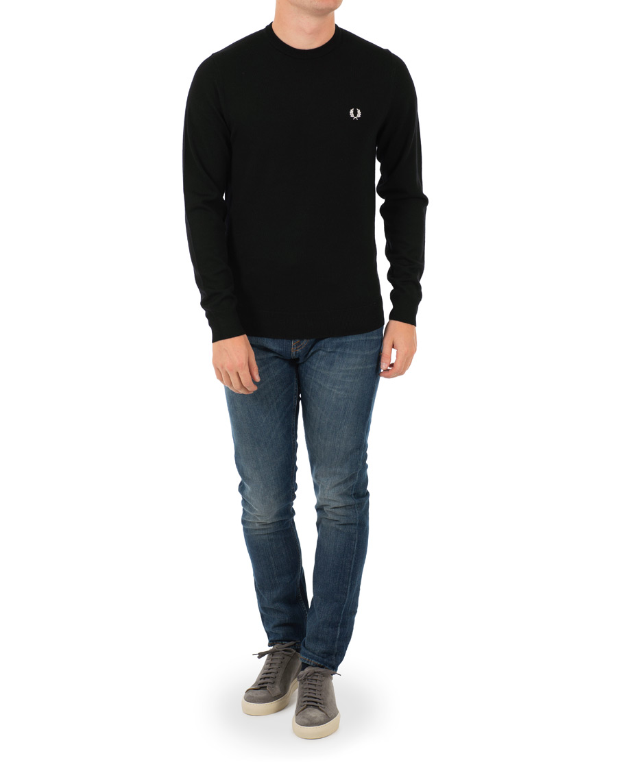 Herr | Tröjor | Fred Perry | Merino Wool Crew Neck Pullover Black