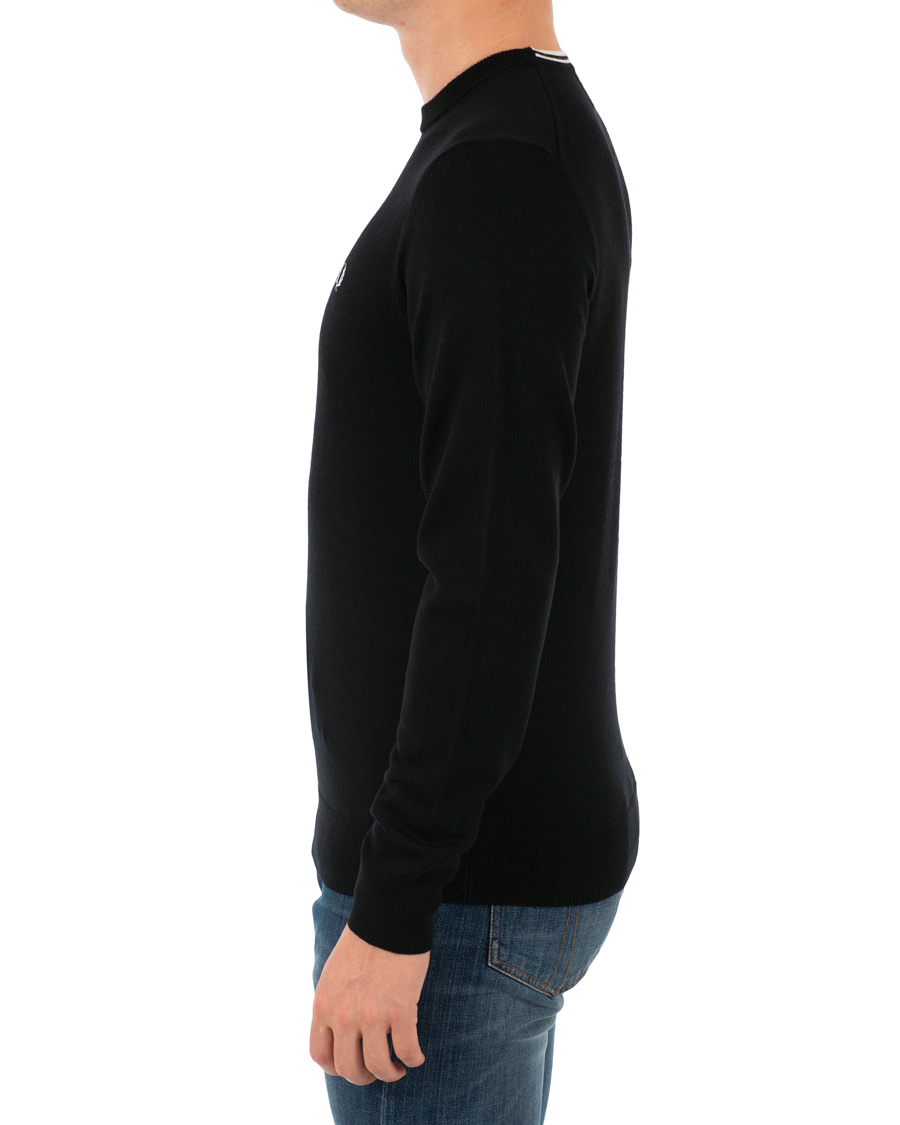 Herr | Tröjor | Fred Perry | Merino Wool Crew Neck Pullover Black