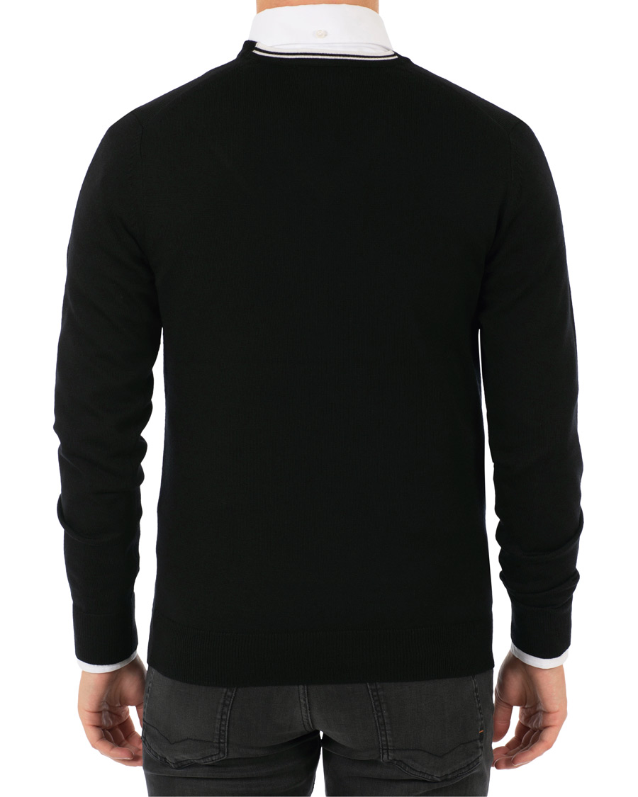 Herr | Tröjor | Fred Perry | Merino Wool V-Neck Pullover Black