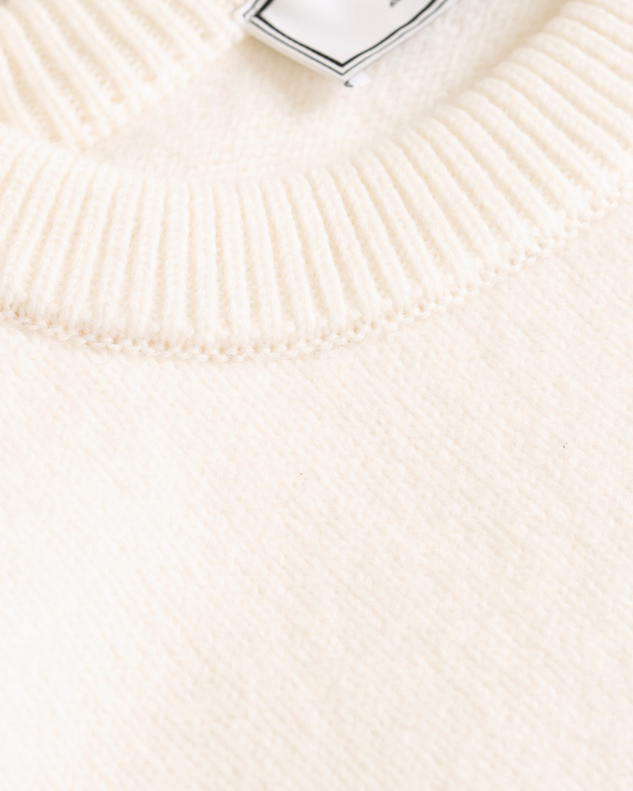 Herr | Tröjor | AMI | Boiled Wool Heart Sweater White
