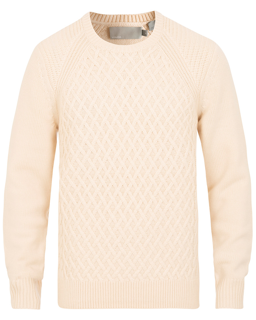 Herr | Tröjor | Vince | Fisherman Cable Crew White