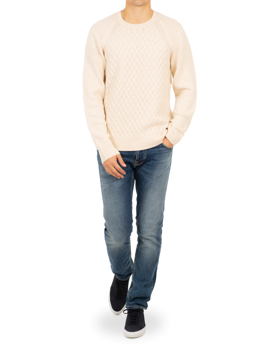 Herr | Tröjor | Vince | Fisherman Cable Crew White