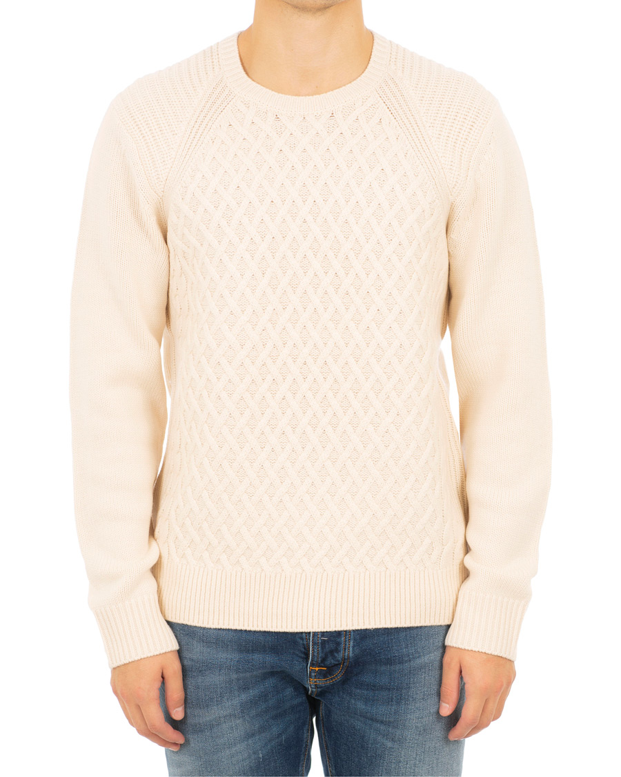 Herr | Tröjor | Vince | Fisherman Cable Crew White