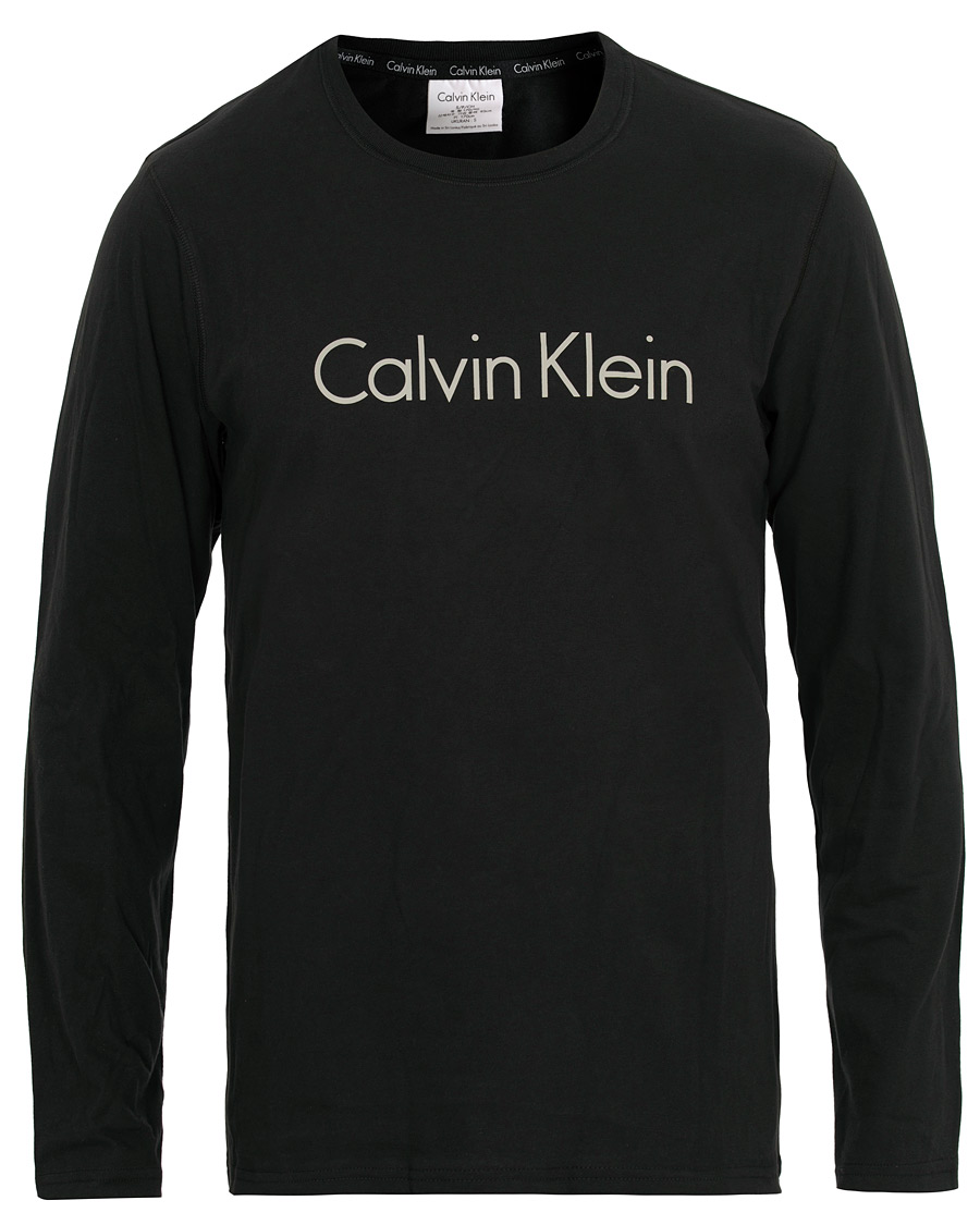 Herr | T-Shirts | Calvin Klein | Logo Long Sleeve Tee Black