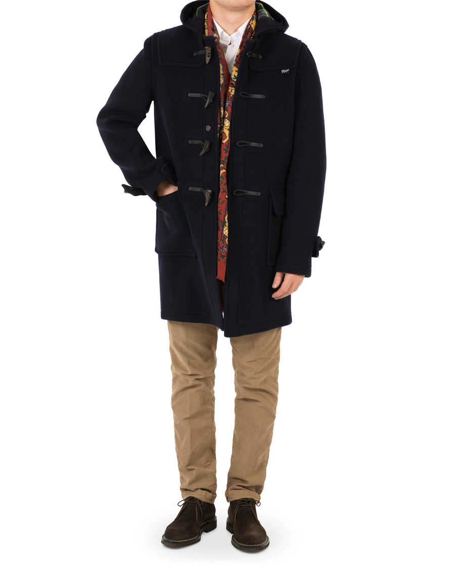 Herr | Jackor | Gloverall | Morris Duffle Coat Navy/Dress Gordon