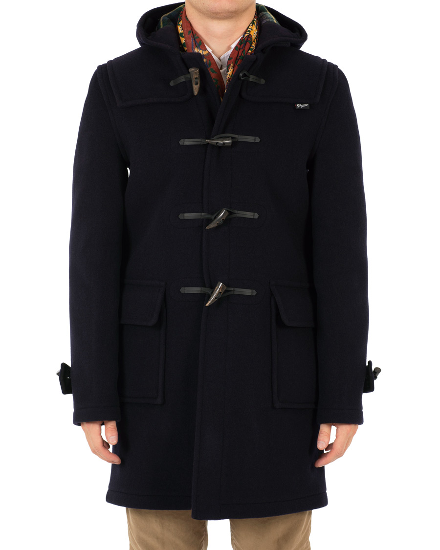 Herr | Jackor | Gloverall | Morris Duffle Coat Navy/Dress Gordon