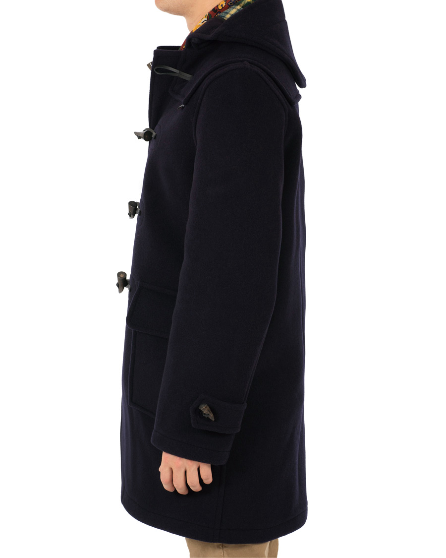 Herr | Jackor | Gloverall | Morris Duffle Coat Navy/Dress Gordon