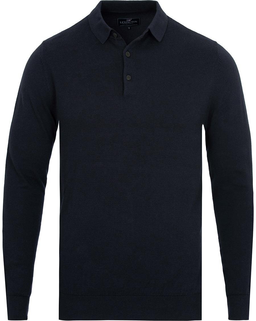Herr | Tröjor | Lexington | Riley Knitted Rugger Deep Marine Blue