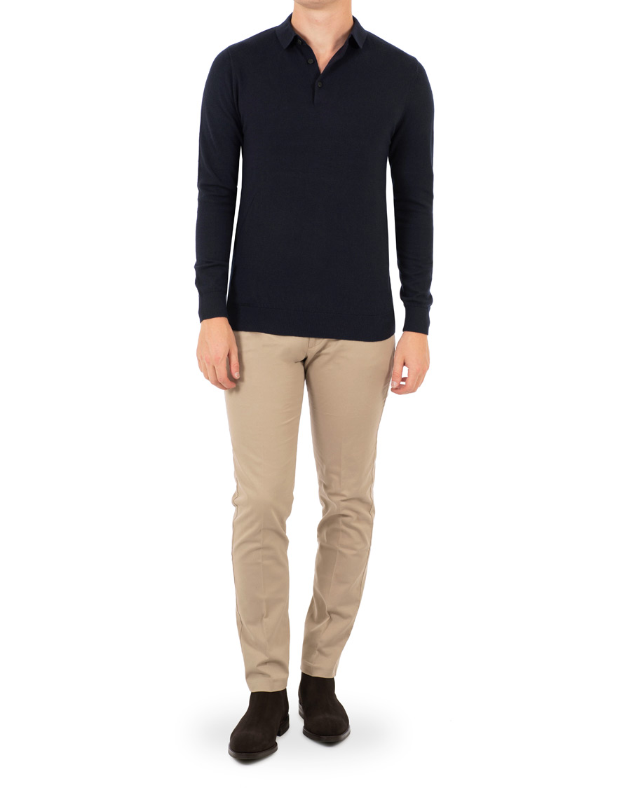 Herr | Tröjor | Lexington | Riley Knitted Rugger Deep Marine Blue