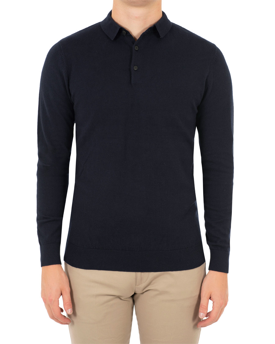 Herr | Tröjor | Lexington | Riley Knitted Rugger Deep Marine Blue