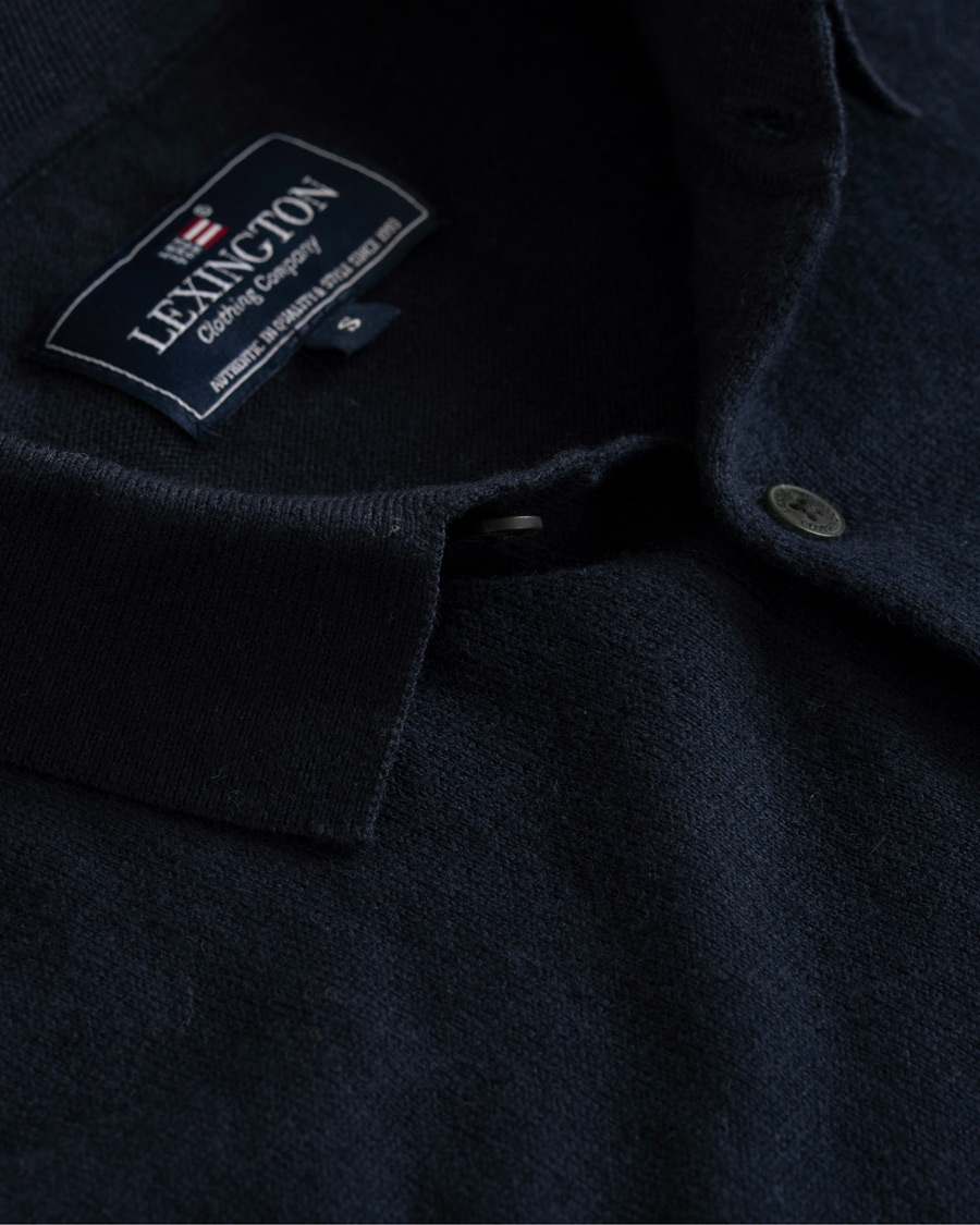 Herr | Tröjor | Lexington | Riley Knitted Rugger Deep Marine Blue