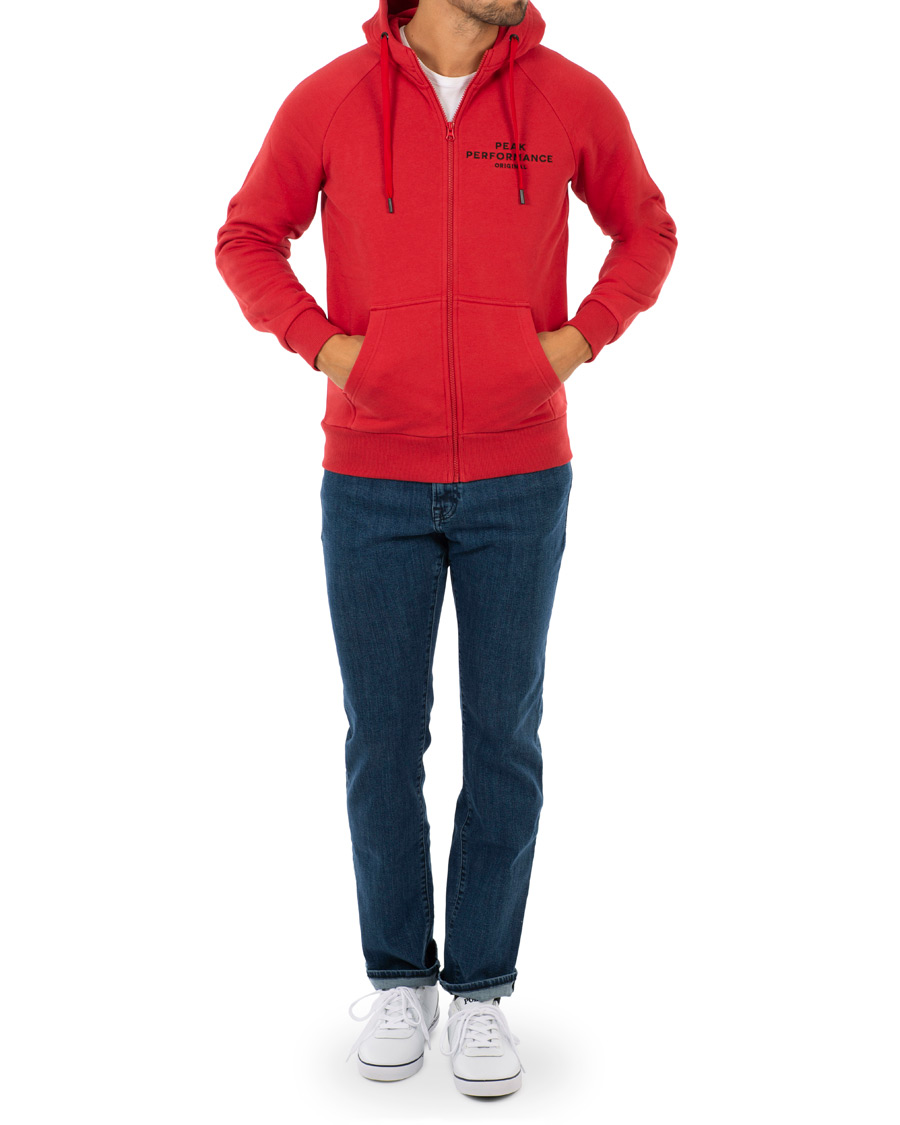 Herr | Tröjor | Peak Performance | Logo Zip Hoodie Red