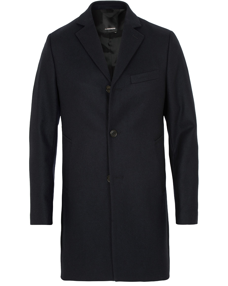 Herr | Jackor | J.Lindeberg | Wolger Compact Melton Coat Navy