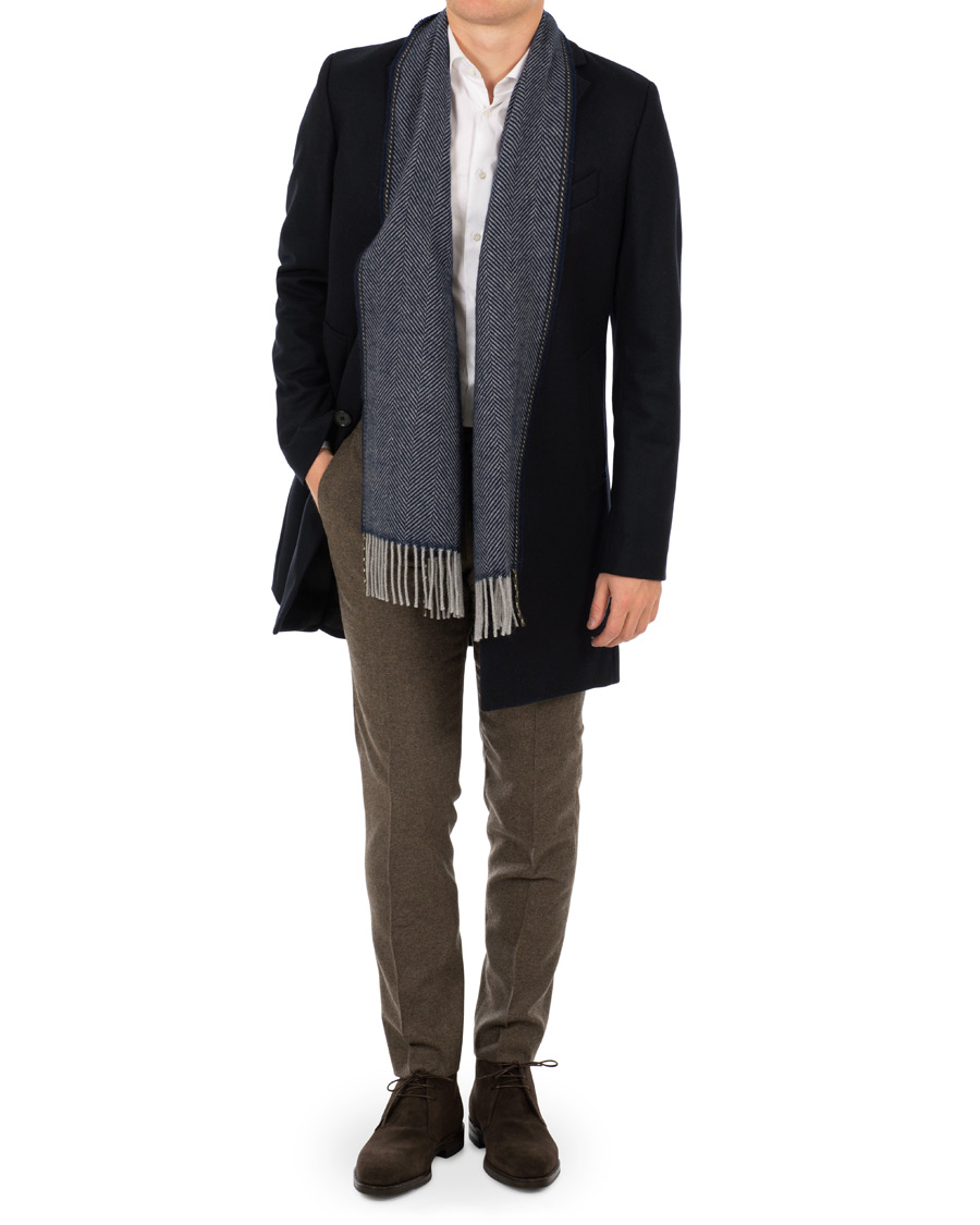 Herr | Jackor | J.Lindeberg | Wolger Compact Melton Coat Navy