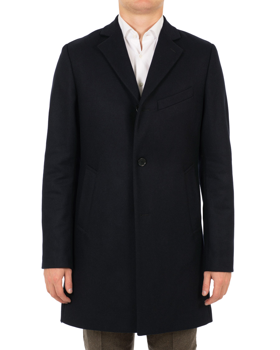 Herr | Jackor | J.Lindeberg | Wolger Compact Melton Coat Navy