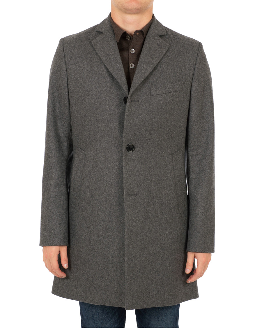 Herr | Jackor | J.Lindeberg | Wolger Compact Melton Coat Dark Grey Melange